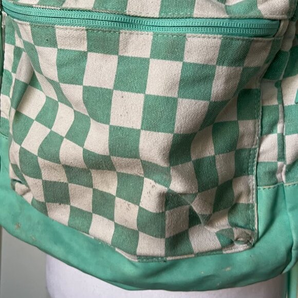 Dickies Blue Green Colton Canvas Checkered Backpack Bookbag - Picture 3 of 16